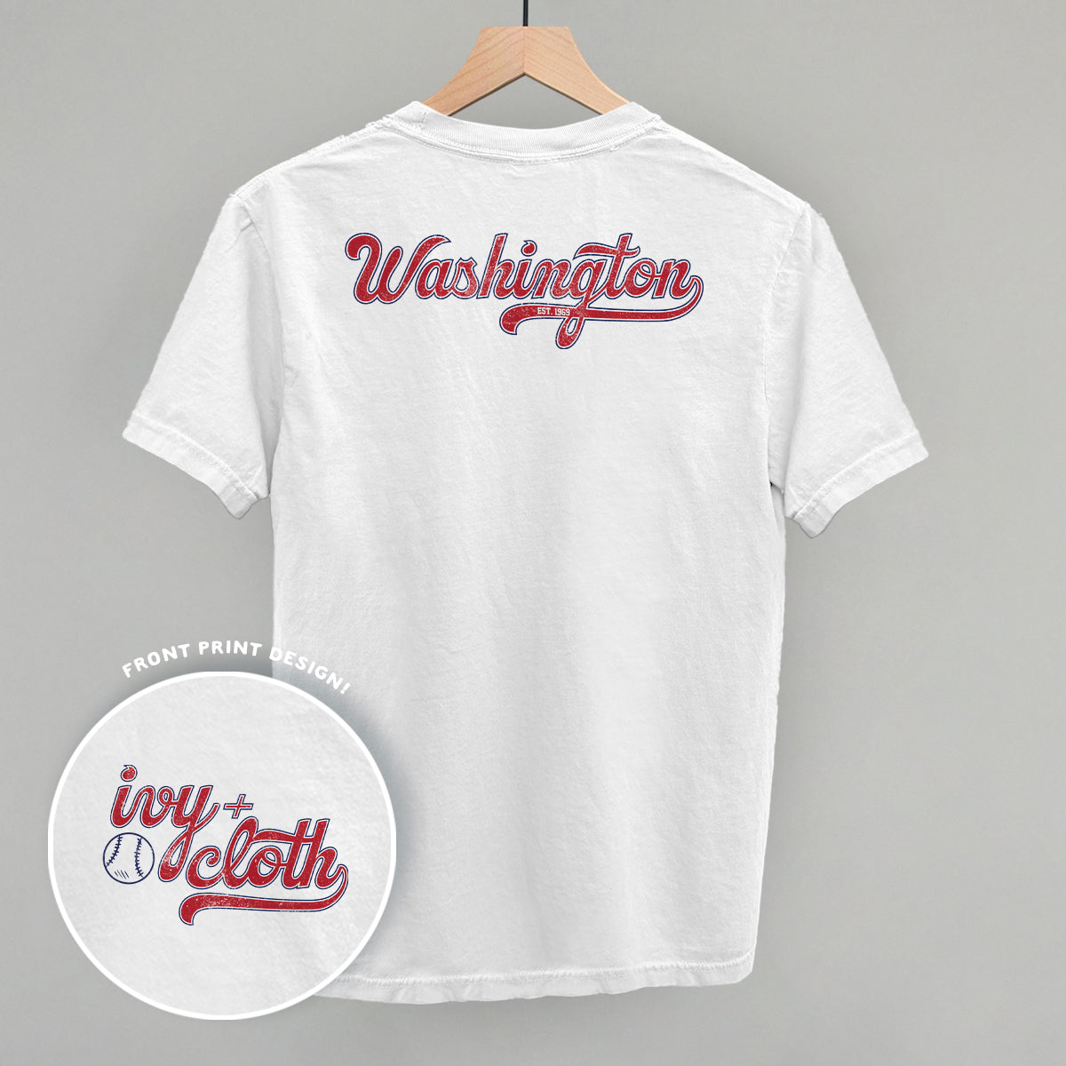 Washington Baseball (Back Print) - clothing by TeeHivey.com (Image 2)