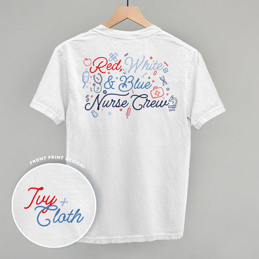 Red, White & Blue Nurse Crew (Back Print) - clothing by TeeHivey.com (Image 1)