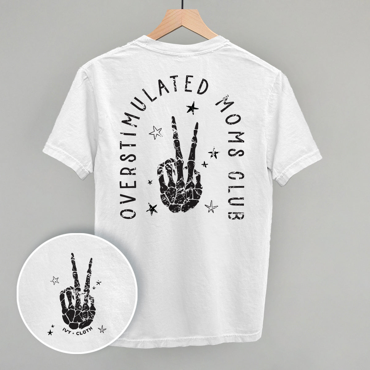 Overstimulated Moms Club Skeleton (Back Print) - clothing by TeeHivey.com (Image 1)
