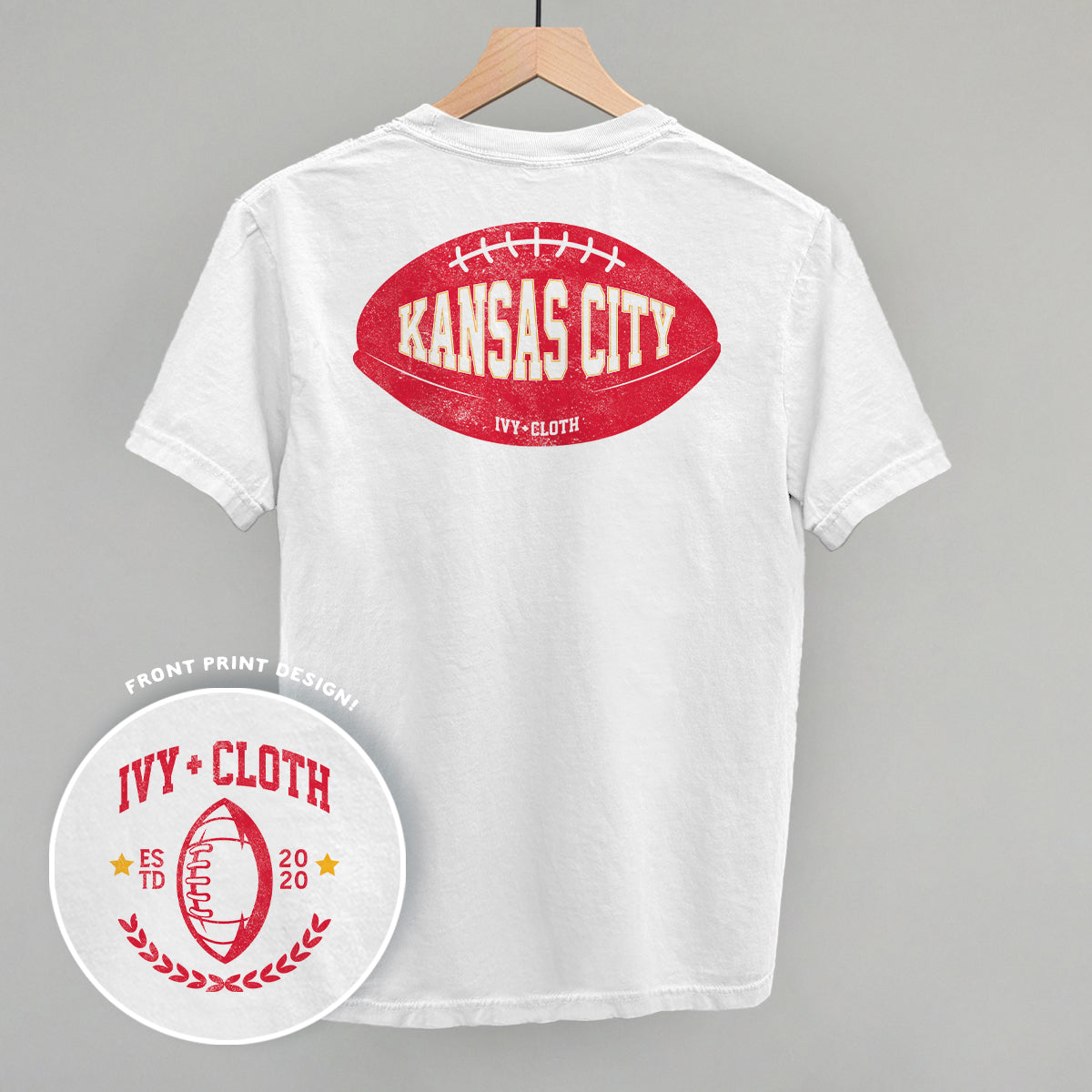 Kansas City Football (Back Print) - clothing by TeeHivey.com (Image 2)