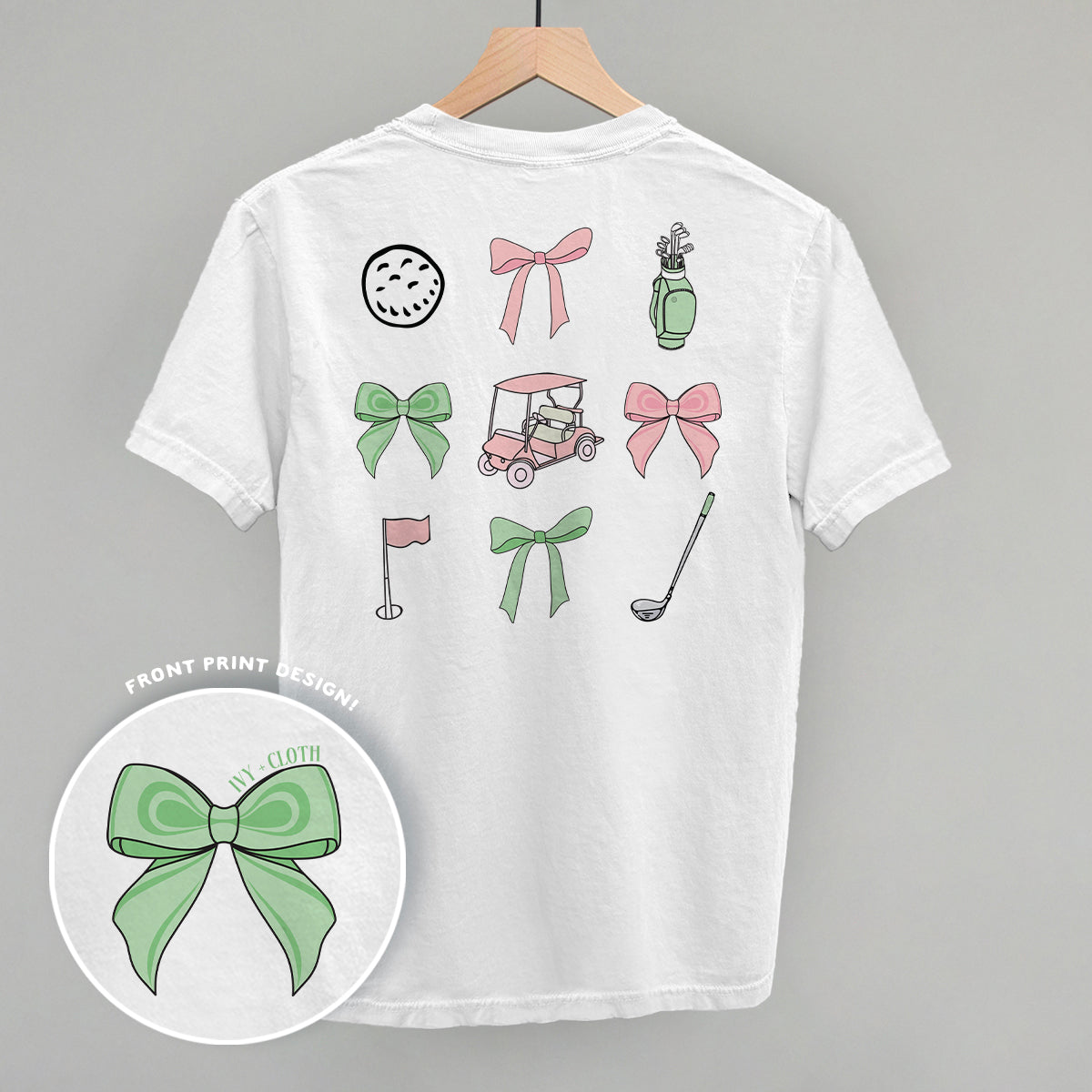 Pink & Green Golf Doodles (Back Print) - clothing by TeeHivey.com (Image 1)