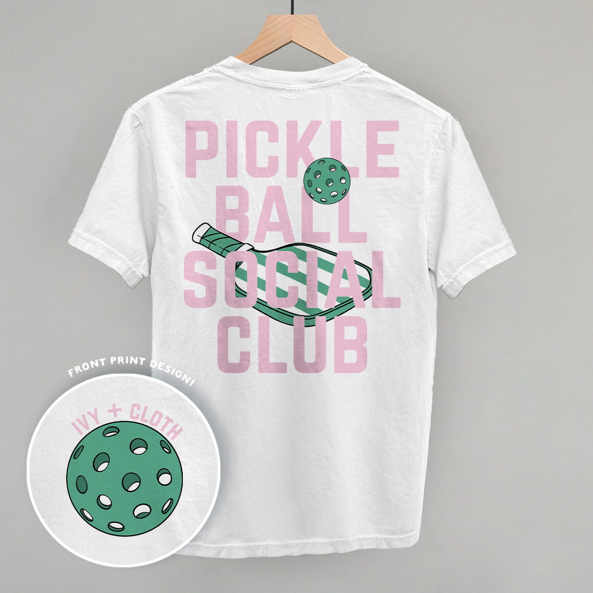 Pickleball Social Club Pink & Green (Back Print) - clothing by TeeHivey.com (Image 1)