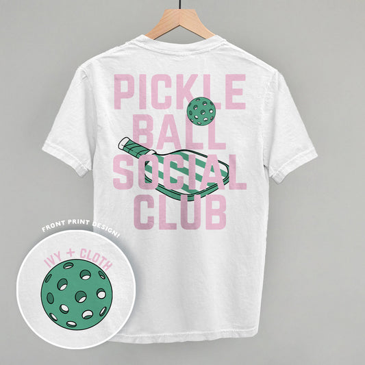 Pickleball Social Club Pink & Green (Back Print) - clothing by TeeHivey.com (Image 1)