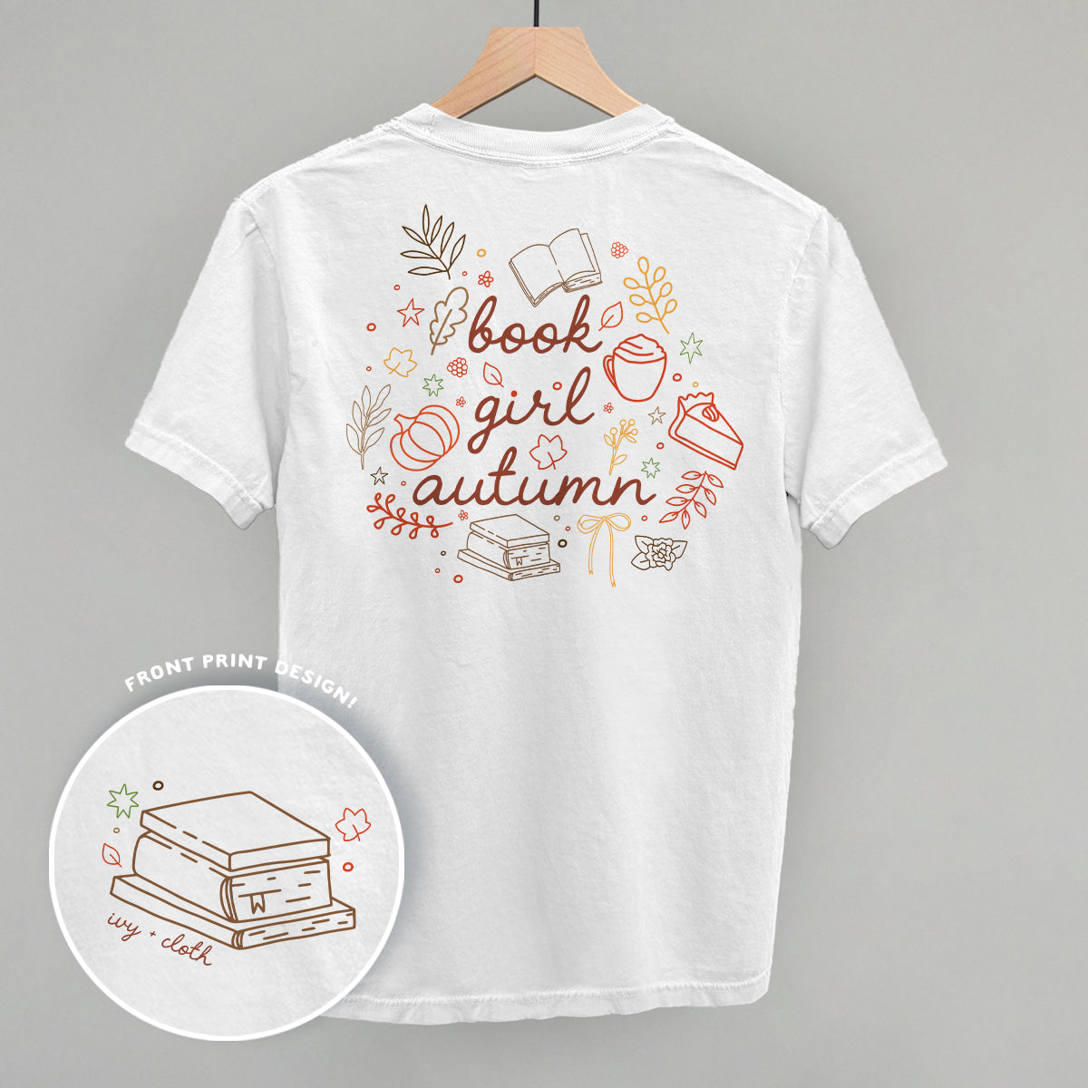 Book Girl Autumn (Back Print) - clothing by TeeHivey.com (Image 4)
