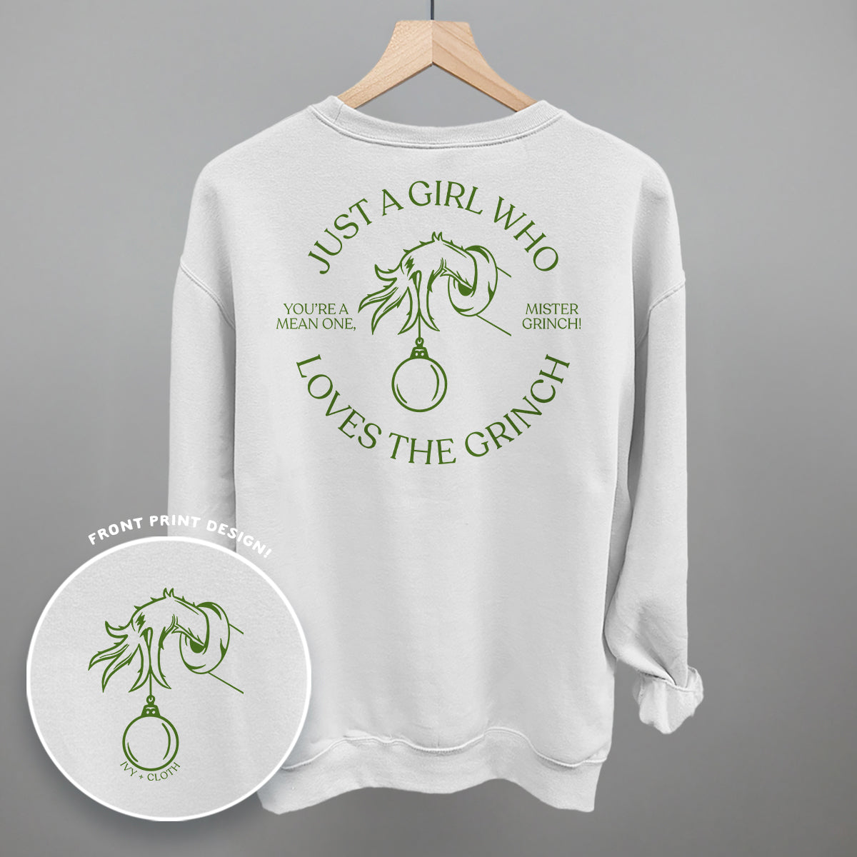 Just A Girl Who Loves The Grinch (Back Print) - clothing by TeeHivey.com (Image 1)