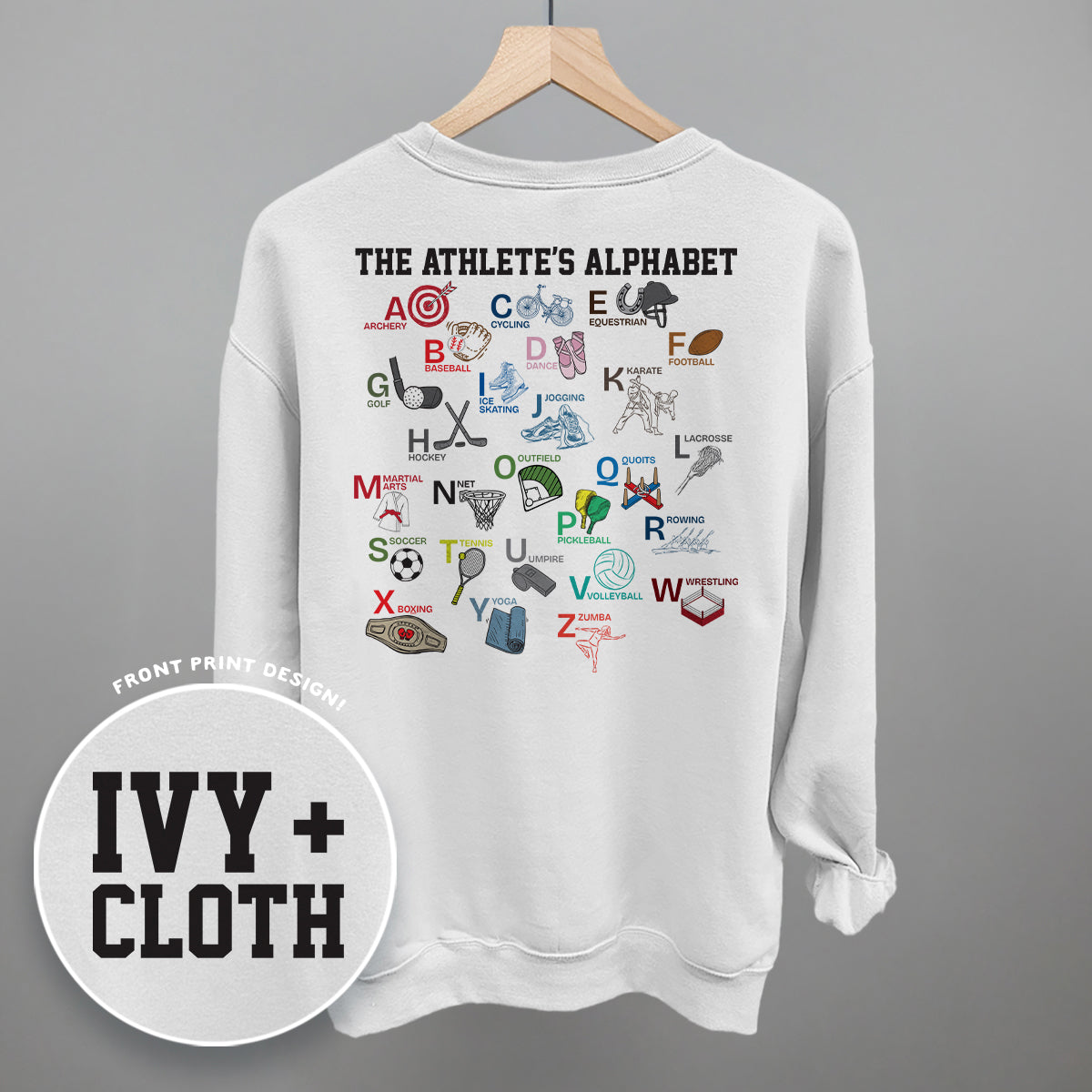 The Athlete's Alphabet (Back Print) - clothing by TeeHivey.com (Image 3)