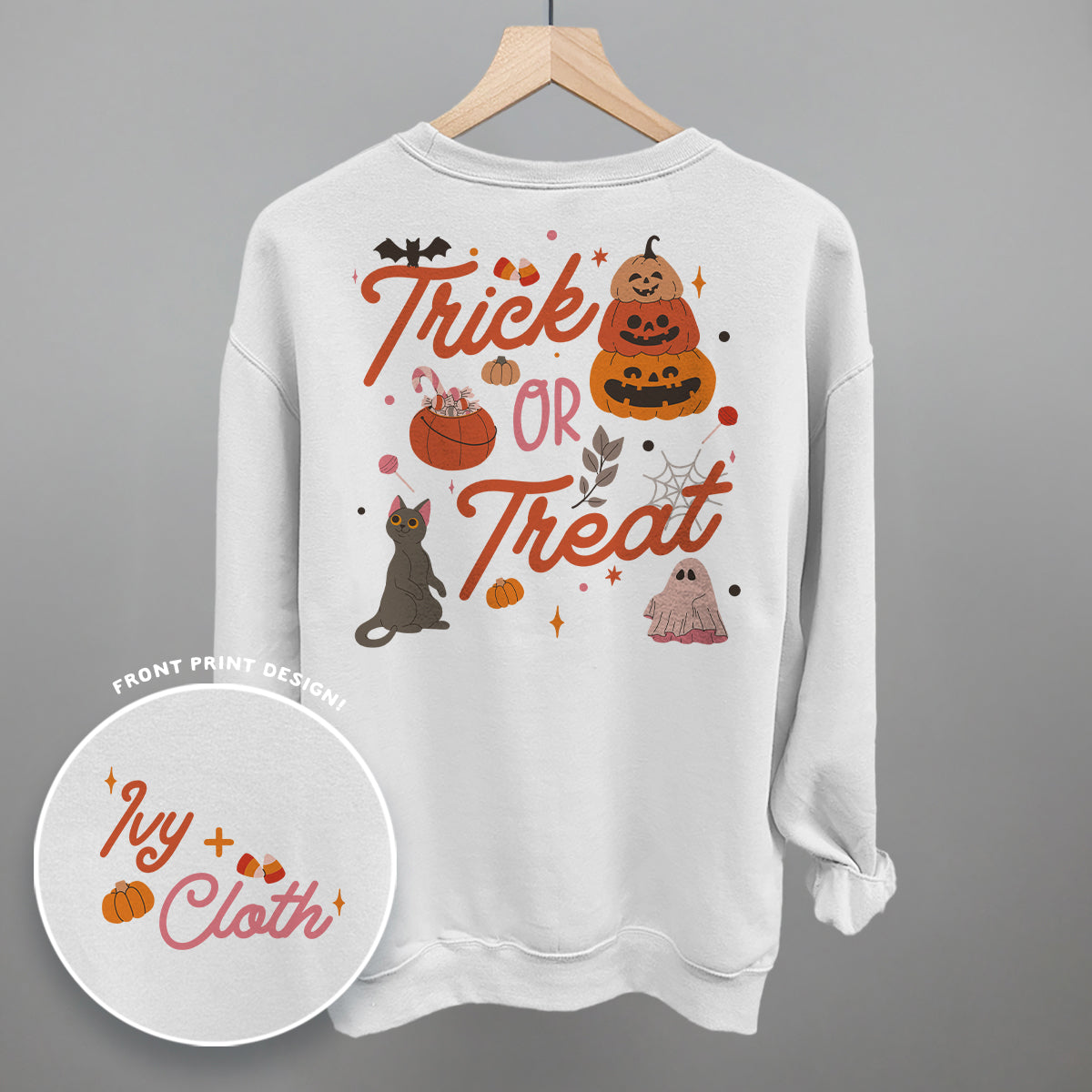 Trick Or Treat Doodles (Back Print) - clothing by TeeHivey.com (Image 4)