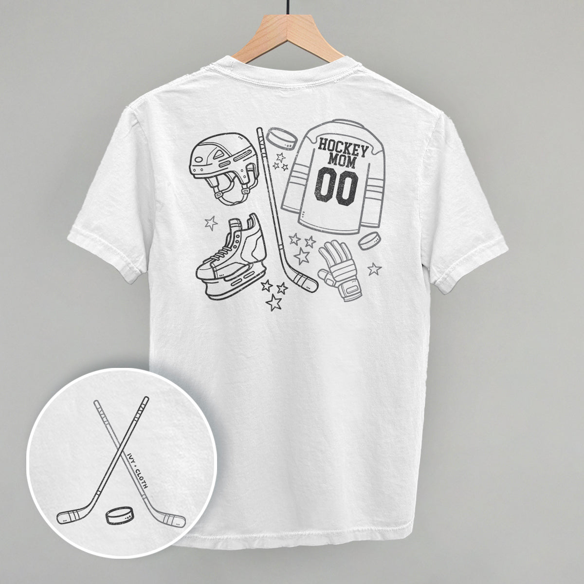 Hockey Mom Doodle (Back Print) - clothing by TeeHivey.com (Image 2)