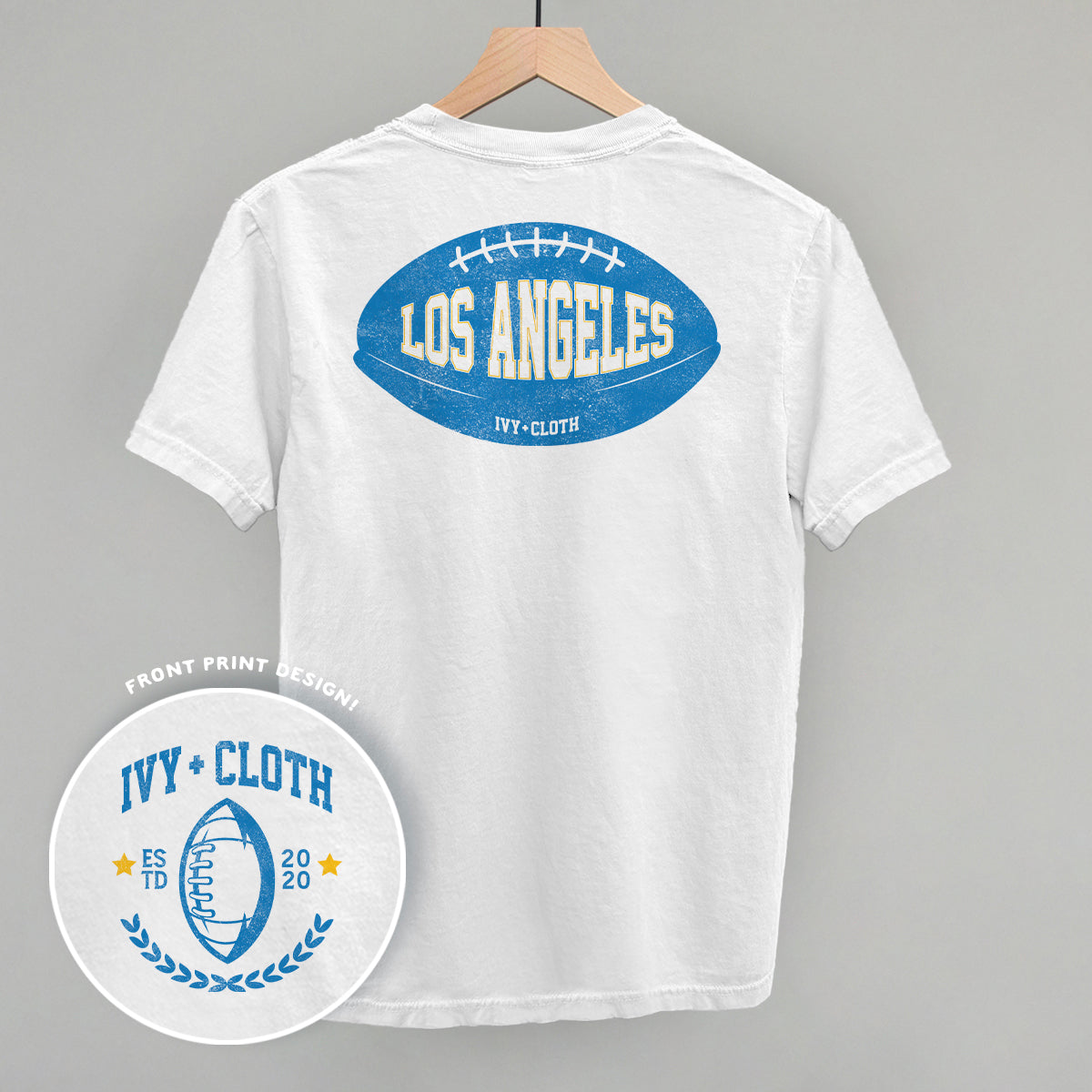 Los Angeles Football (Light Blue) (Back Print) - clothing by TeeHivey.com (Image 2)