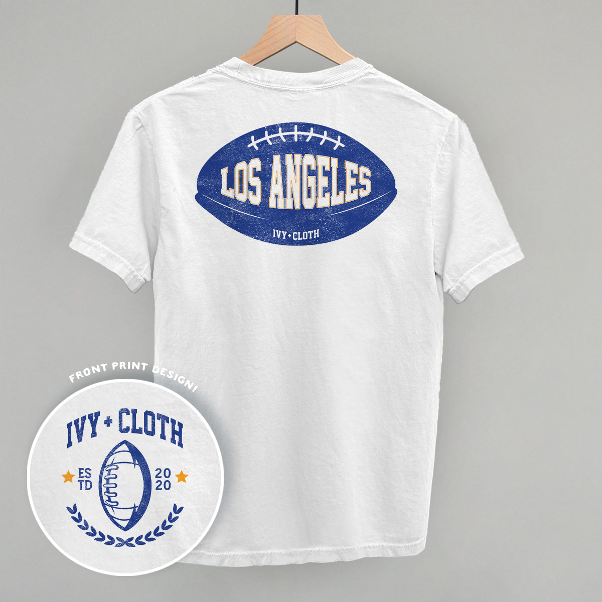 Los Angeles Football (Dark Blue) (Back Print) - clothing by TeeHivey.com (Image 1)