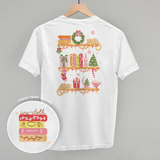 Holiday Bookshelf Doodles (Back Print) - clothing by TeeHivey.com (Image 1)