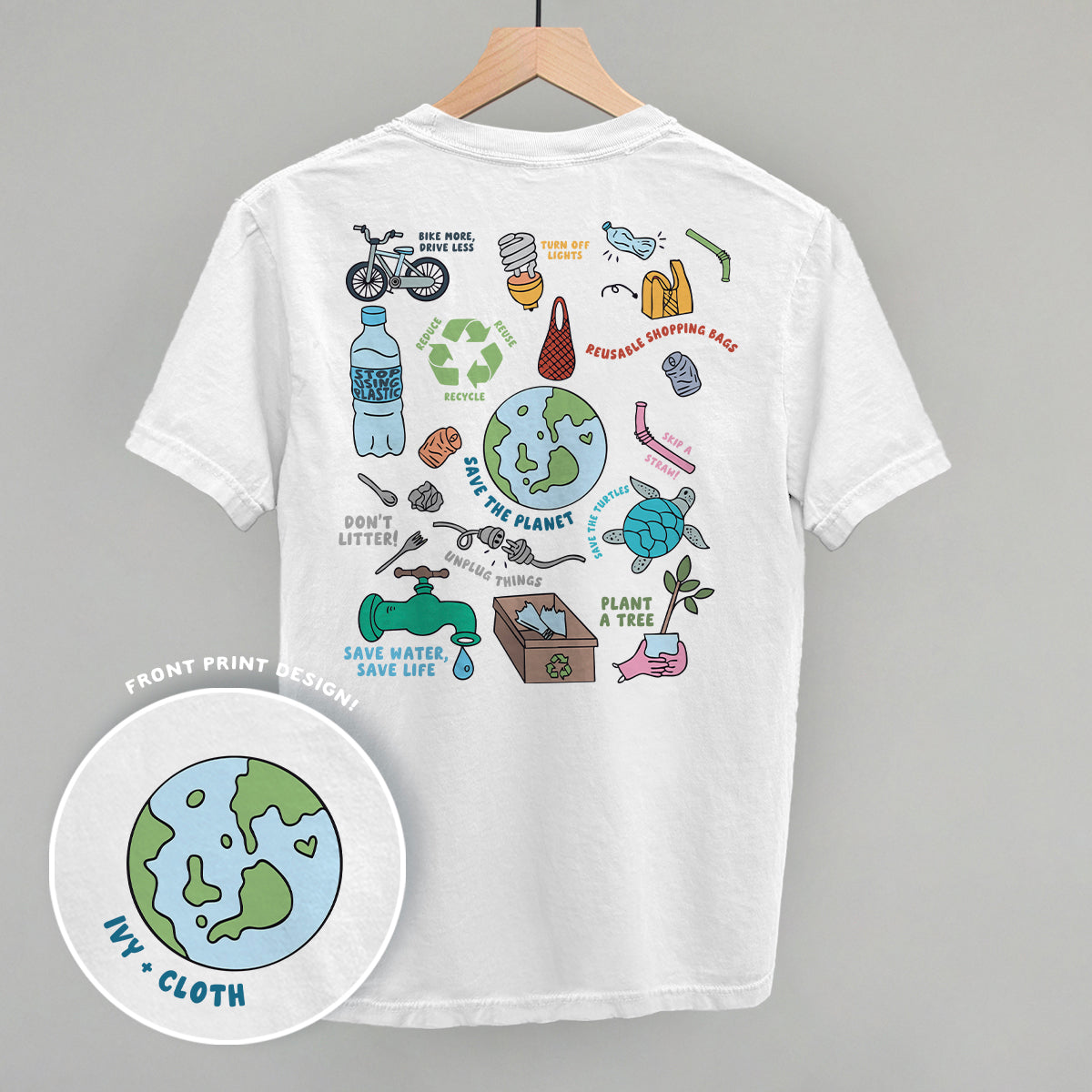 Save The Planet Doodles (Back Print) - clothing by TeeHivey.com (Image 3)