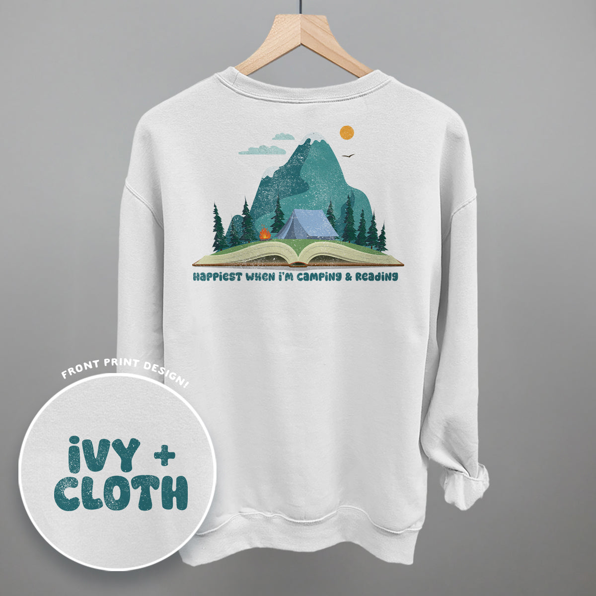 Happiest When I'm Camping & Reading (Back Print) - clothing by TeeHivey.com (Image 5)