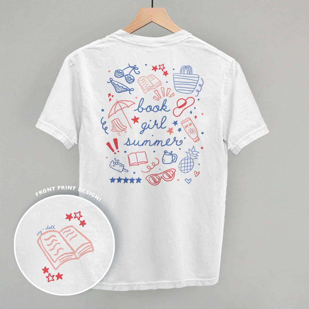 Book Girl Summer Colorful (Back Print) - clothing by TeeHivey.com (Image 4)