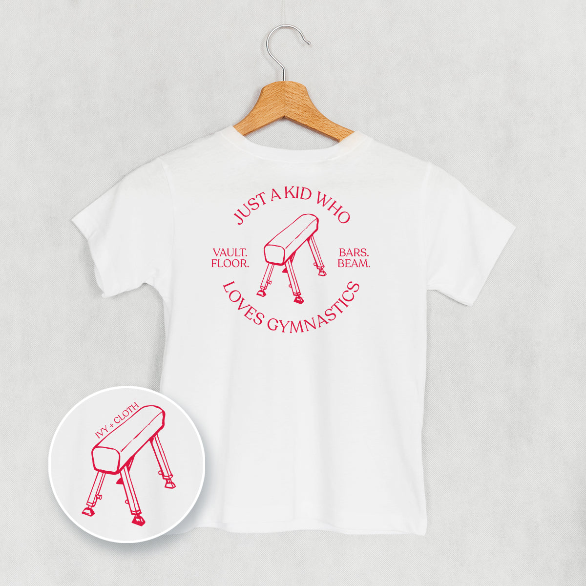 Just A Kid Who Loves Gymnastics (Kids Back Print) - clothing by TeeHivey.com (Image 5)