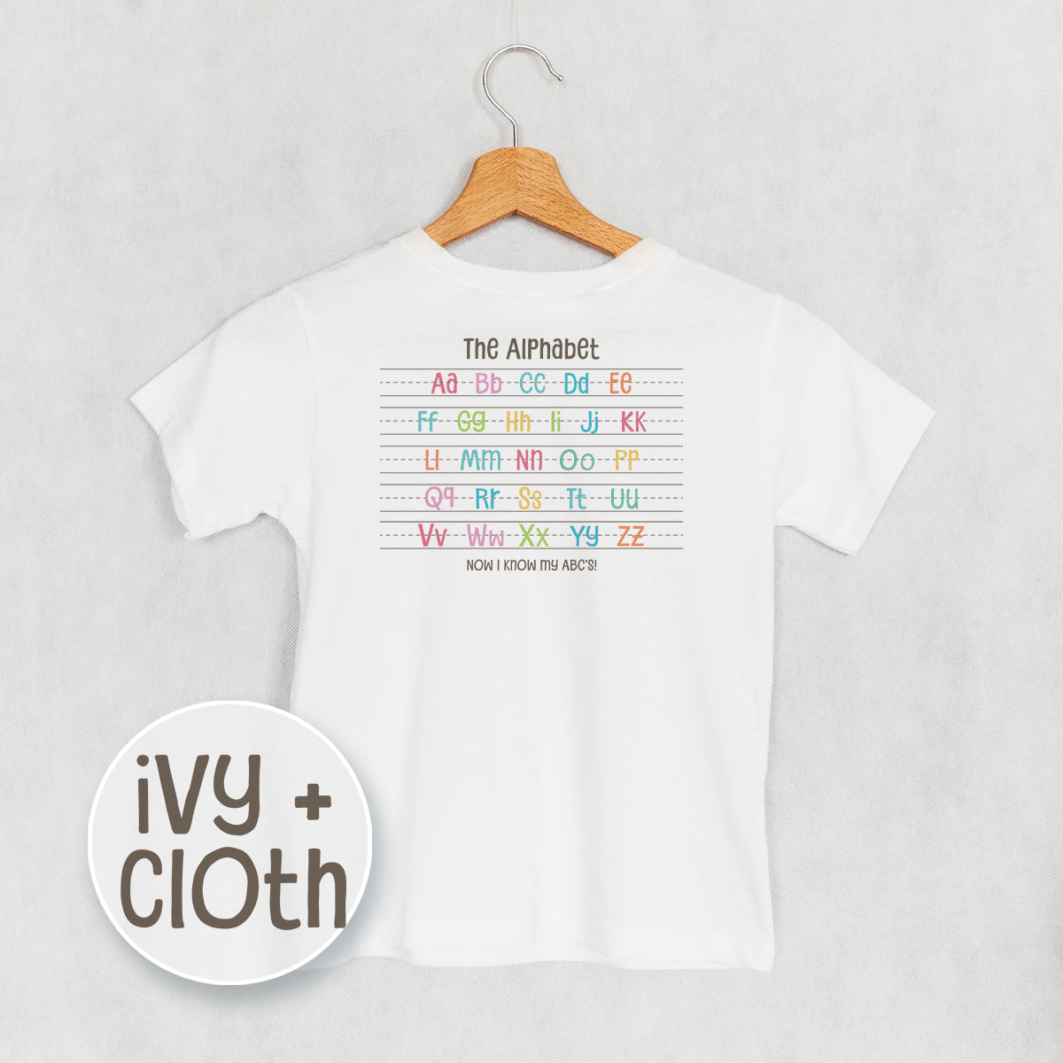 Colorful Alphabet (Kids Back Print) - clothing by TeeHivey.com (Image 4)