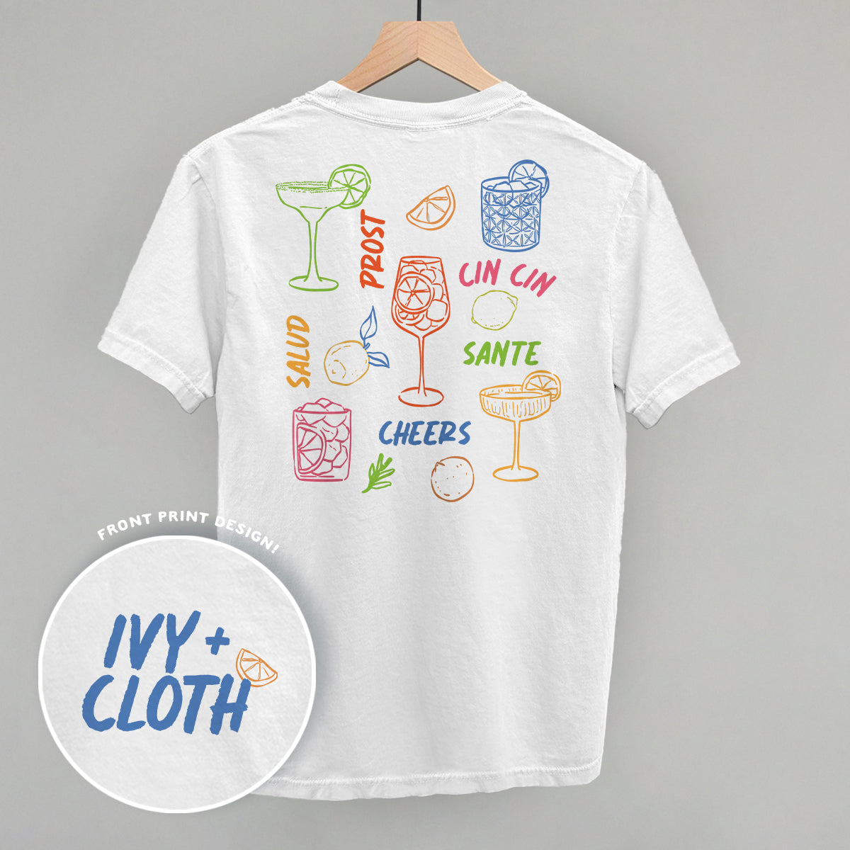 Cheers Cocktail Doodles (Back Print) - clothing by TeeHivey.com (Image 1)