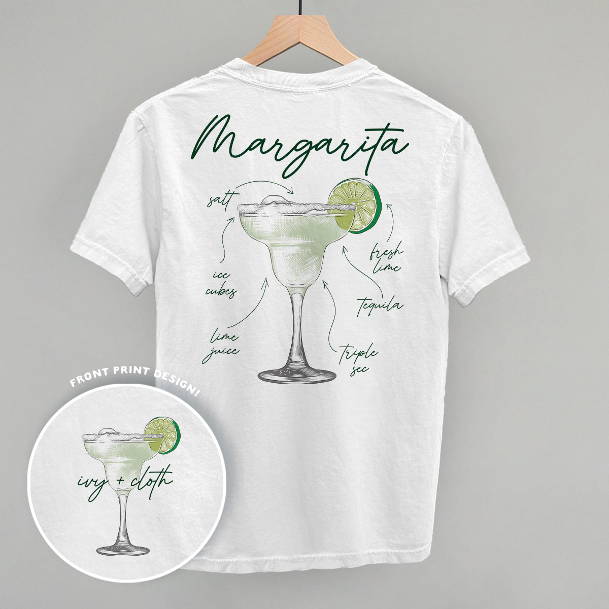Margarita Recipe (Back Print) - clothing by TeeHivey.com (Image 2)