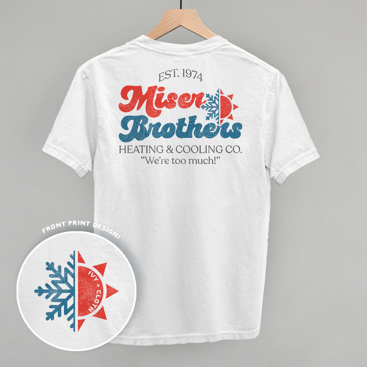 Miser Brothers Heating & Cooling Co Back Print - clothing by TeeHivey.com (Image 1)