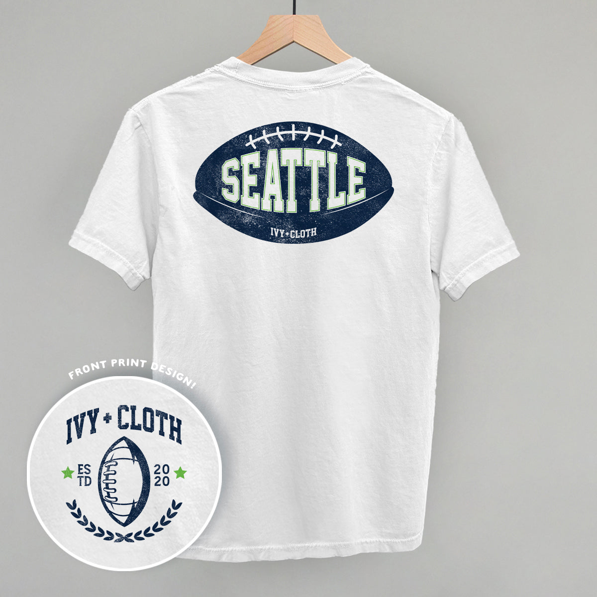 Seattle Football (Back Print) - clothing by TeeHivey.com (Image 3)