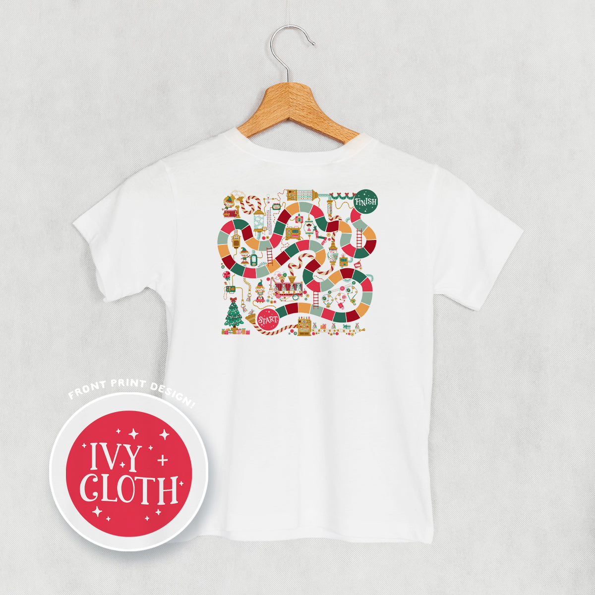 Holiday Board Game Doodle (Kids Back Print) - clothing by TeeHivey.com (Image 5)