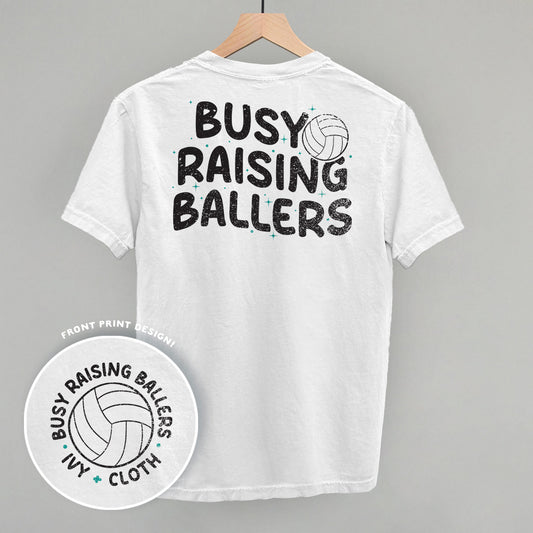 Busy Raising Ballers Volleyball (Back Print) - clothing by TeeHivey.com (Image 1)
