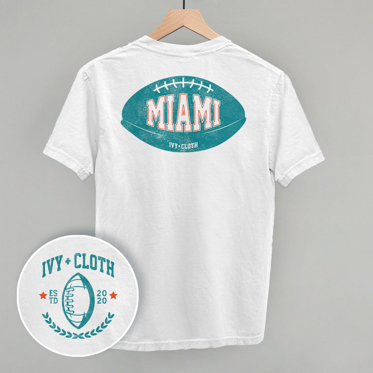 Miami Football (Back Print) - clothing by TeeHivey.com (Image 1)