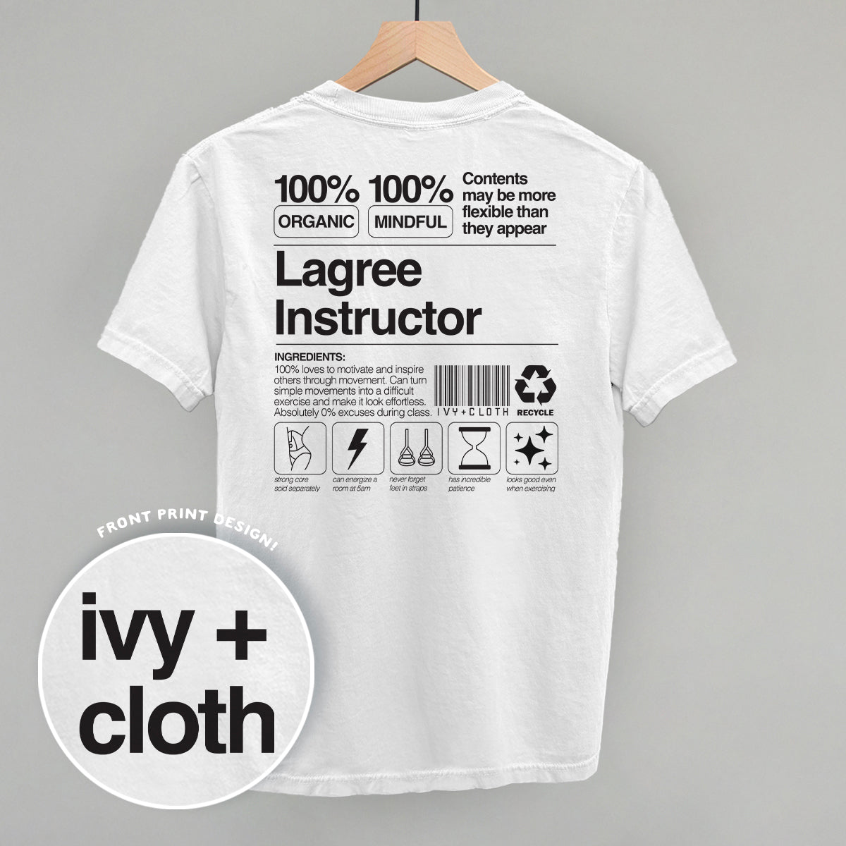 Lagree Instructor Nutrition Facts (Back Print) - clothing by TeeHivey.com (Image 5)