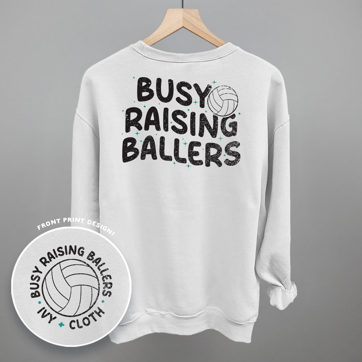 Busy Raising Ballers Volleyball (Back Print) - clothing by TeeHivey.com (Image 2)