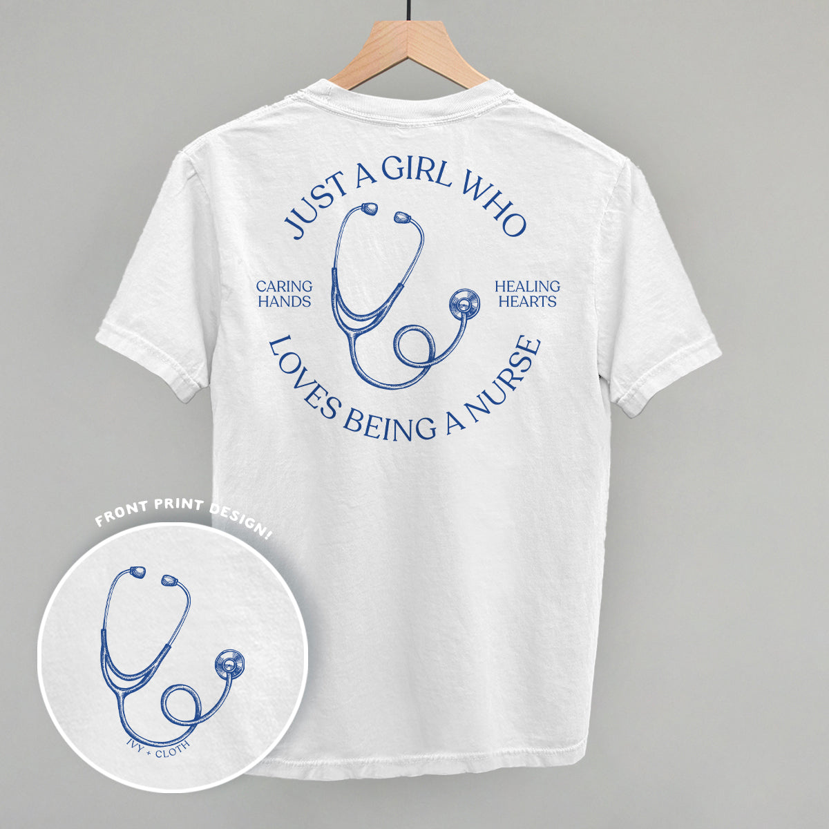 Just A Girl Who Loves Being A Nurse (Back Print) - clothing by TeeHivey.com (Image 5)