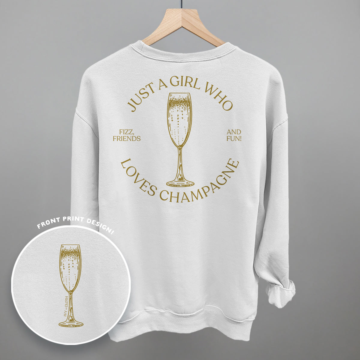 Just A Girl Who Loves Champagne (Back Print) - clothing by TeeHivey.com (Image 4)