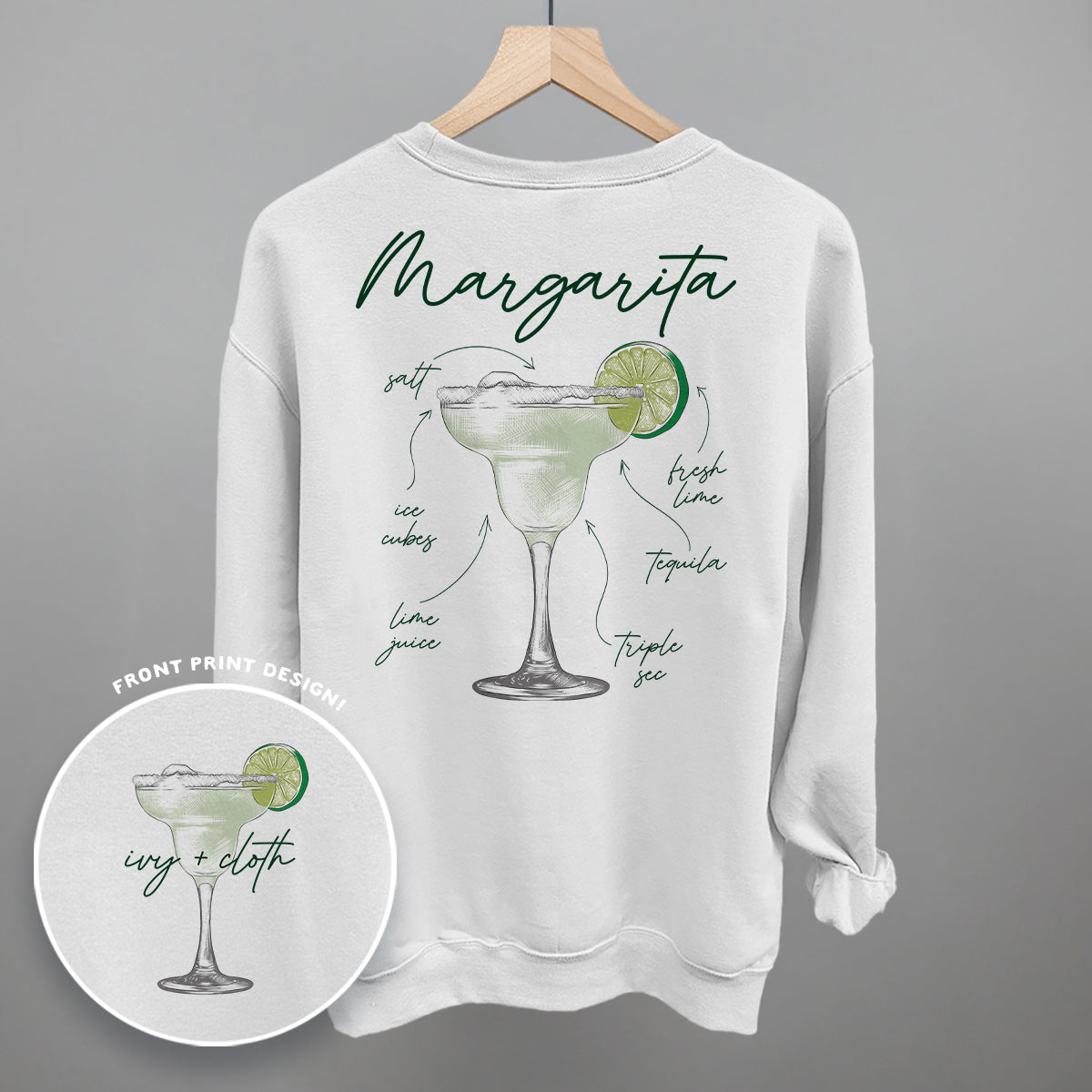Margarita Recipe (Back Print) - clothing by TeeHivey.com (Image 3)