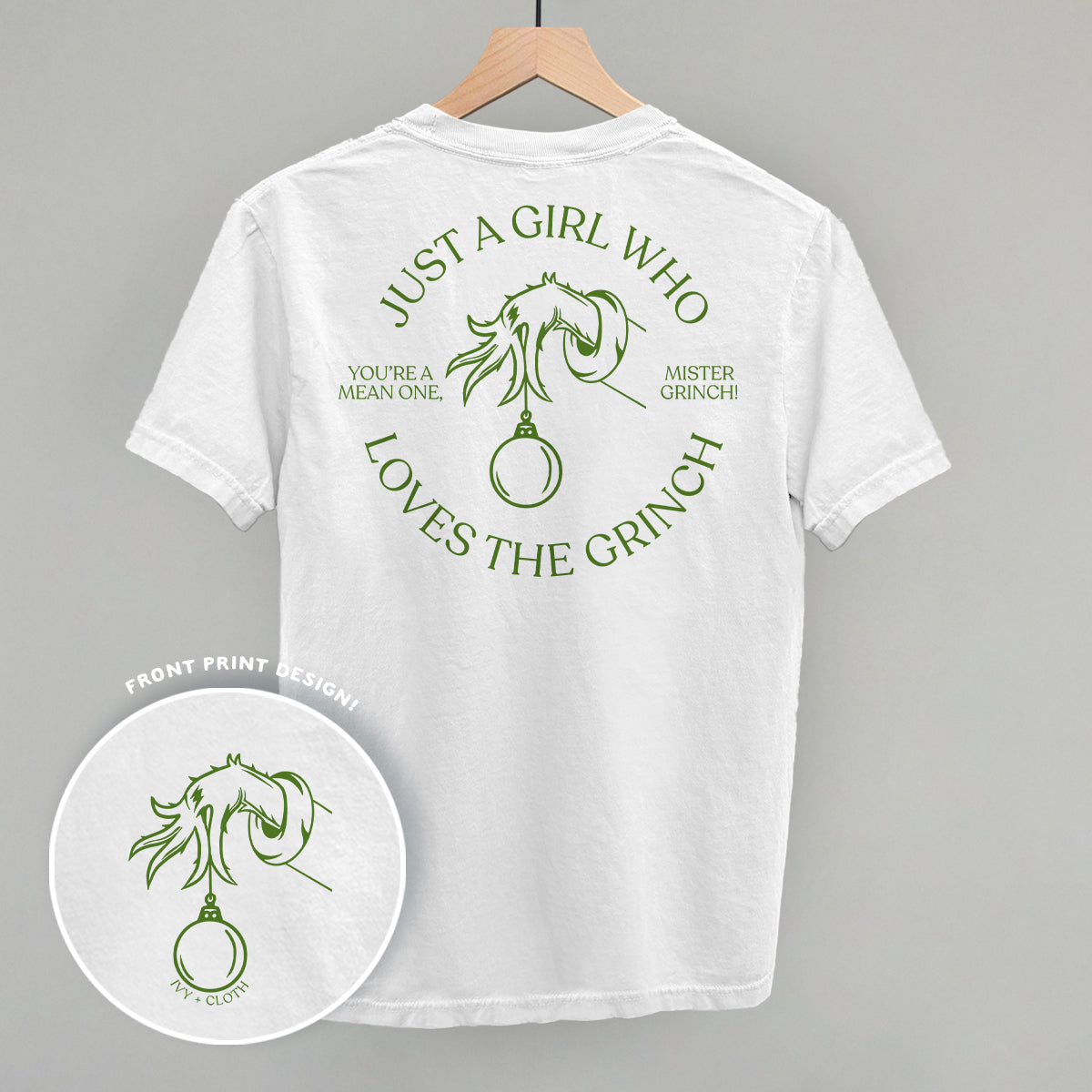 Just A Girl Who Loves The Grinch (Back Print) - clothing by TeeHivey.com (Image 5)
