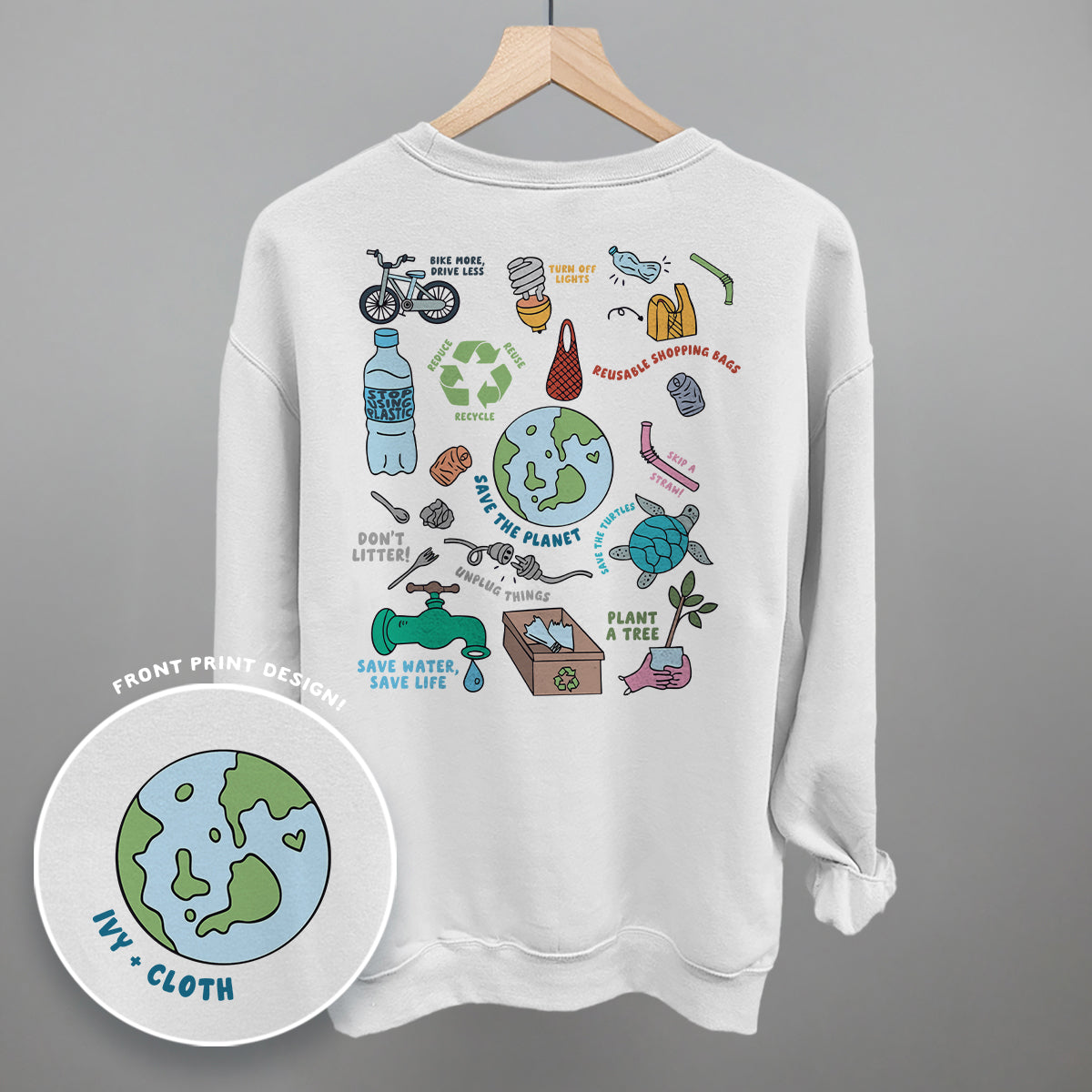 Save The Planet Doodles (Back Print) - clothing by TeeHivey.com (Image 5)