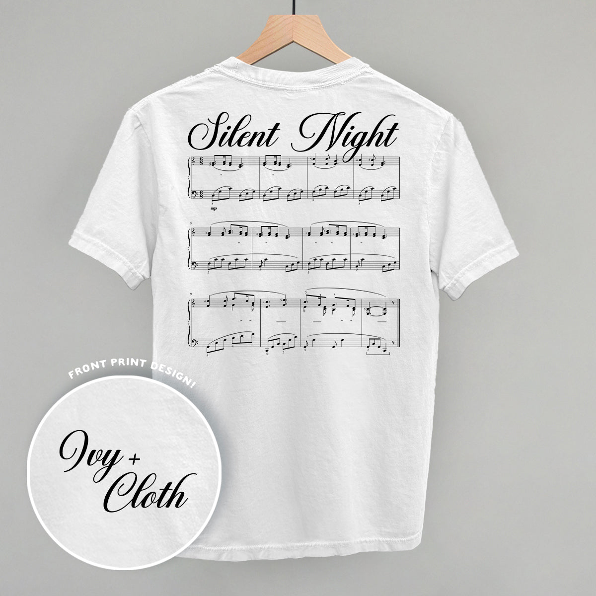 Silent Night Sheet Music (Back Print) - clothing by TeeHivey.com (Image 1)