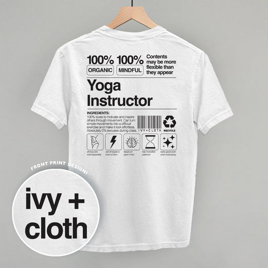 Yoga Instructor Nutrition Facts (Back Print) - clothing by TeeHivey.com (Image 1)