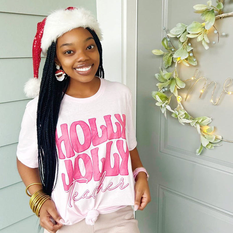 Holly Jolly Teacher - clothing by TeeHivey.com (Image 1)