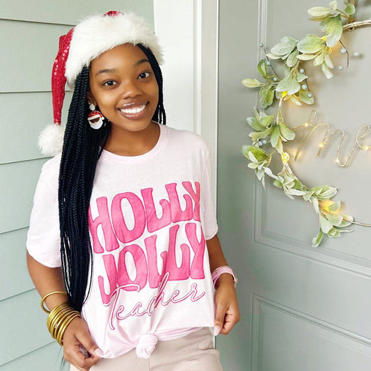 Holly Jolly Teacher - clothing by TeeHivey.com (Image 1)