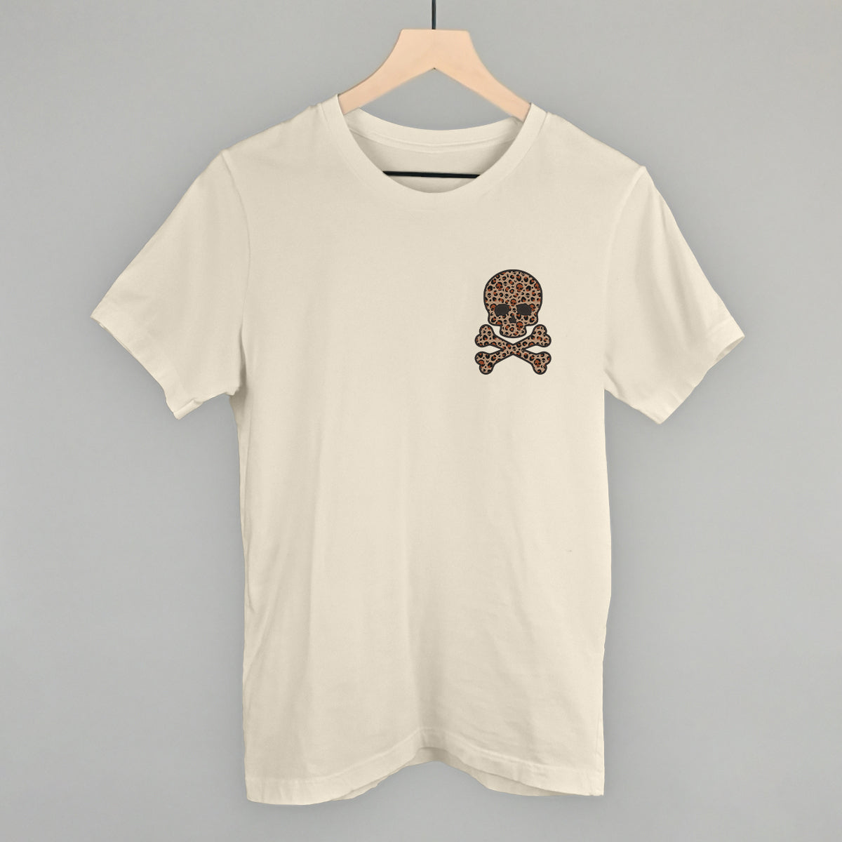 Leopard Print Skull (Left Chest) - clothing by TeeHivey.com (Image 1)