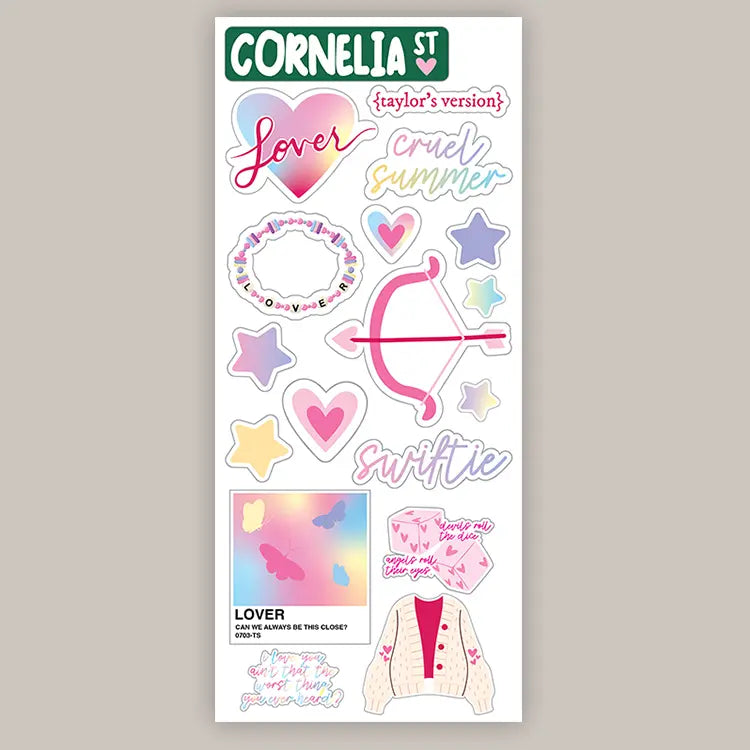 Lover Sticker Sheet (Decal) - clothing by TeeHivey.com (Image 1)