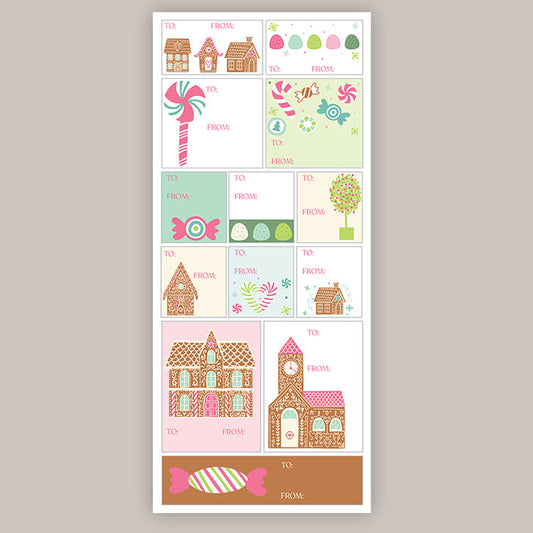 Candy Shoppe Holiday Tags Sticker Sheet - clothing by TeeHivey.com (Image 1)