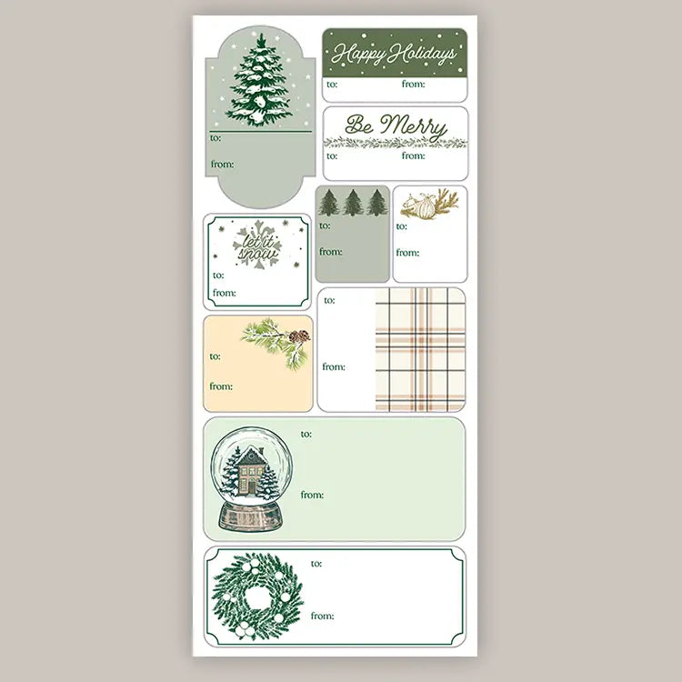 Balsam and Snow Holiday Tags (Sticker Sheet)