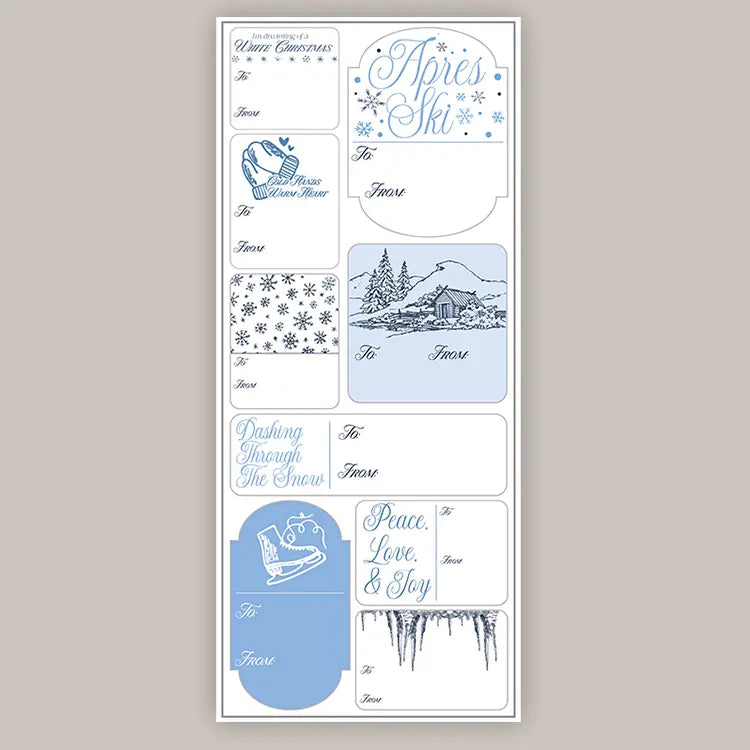 Apres Ski Holiday Tags (Sticker Sheet) - clothing by TeeHivey.com (Image 1)