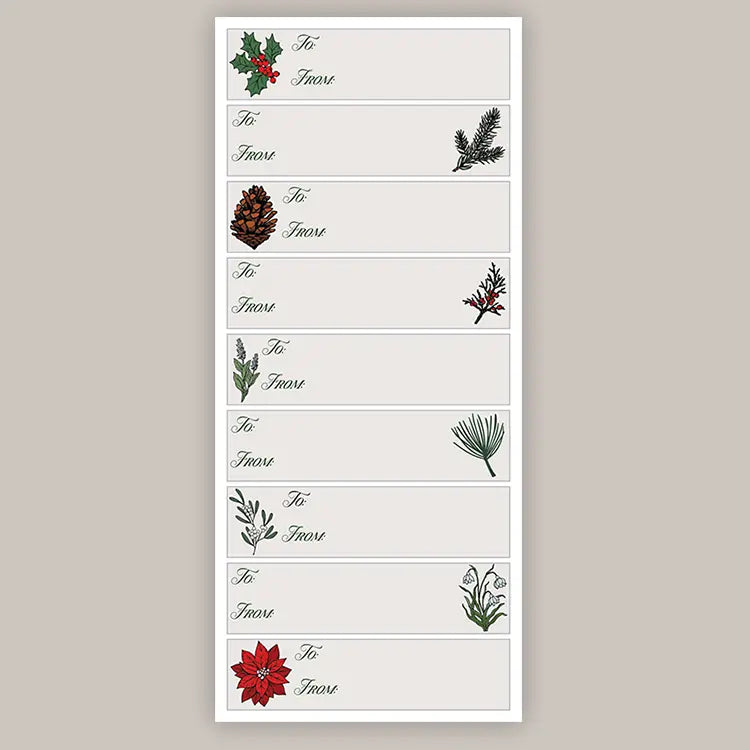Holiday Botanicals Tags (Sticker Sheet) - clothing by TeeHivey.com (Image 1)