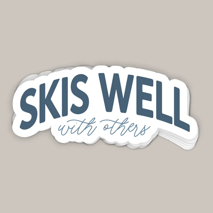 Skis Well With Others (Decal) - clothing by TeeHivey.com (Image 1)