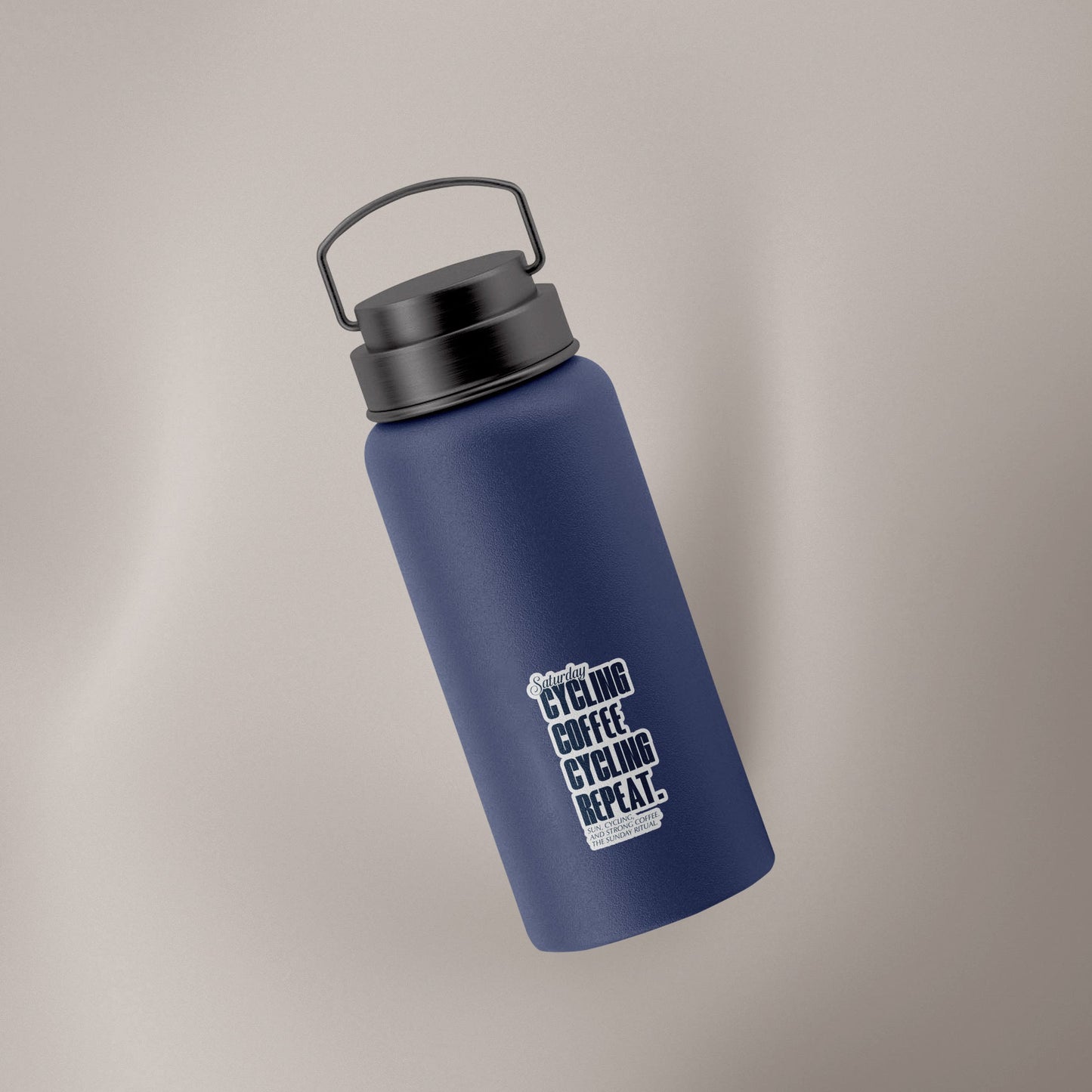 Saturday Cycling and Coffee (Decal) - clothing by TeeHivey.com (Image 2)