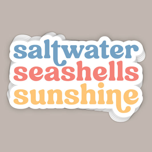 Saltwater, Seashells, Sunshine (Decal) - clothing by TeeHivey.com (Image 1)