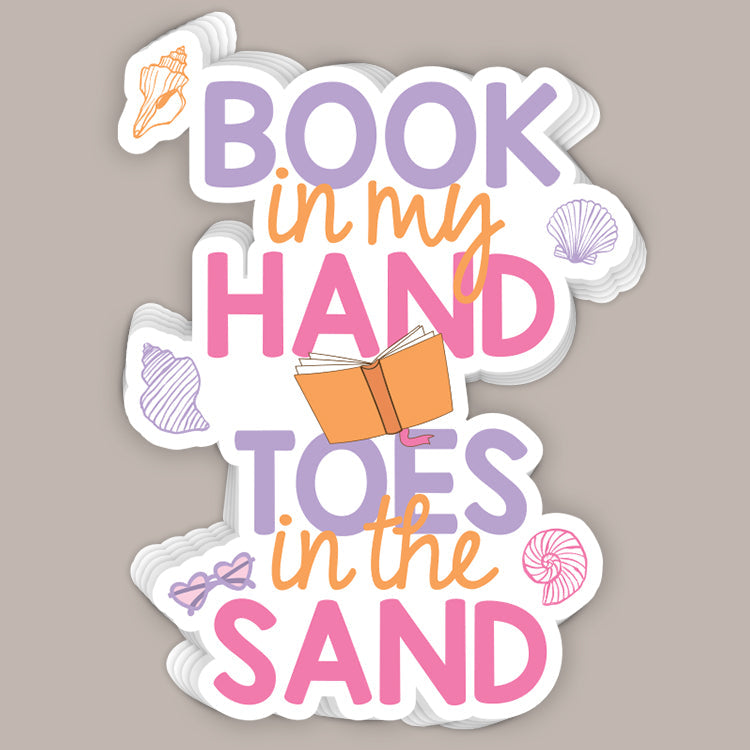 Book In My Hand, Toes In The Sand (Decal) - clothing by TeeHivey.com (Image 1)