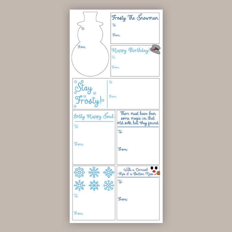Frosty The Snowman Holiday Tags (Sticker Sheet)