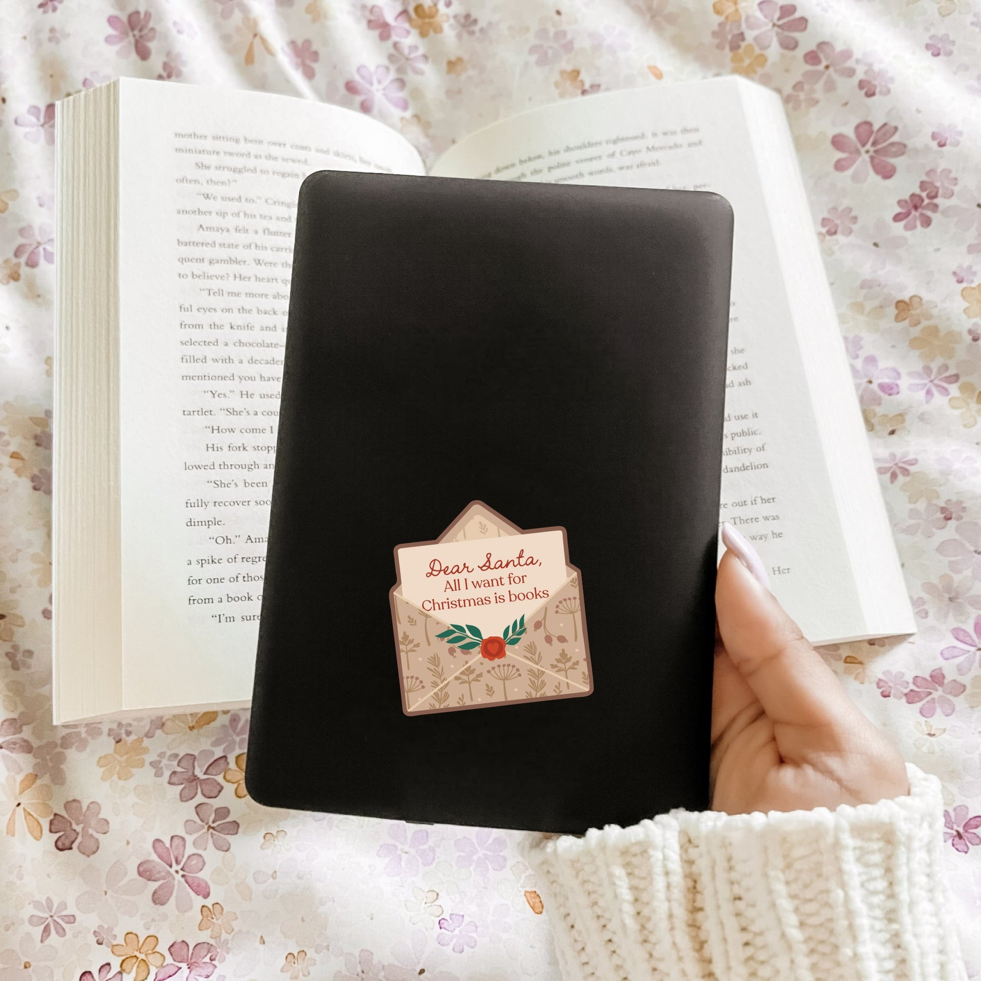 Dear Santa, All I Want For Christmas Is Books (Decal) - clothing by TeeHivey.com (Image 2)